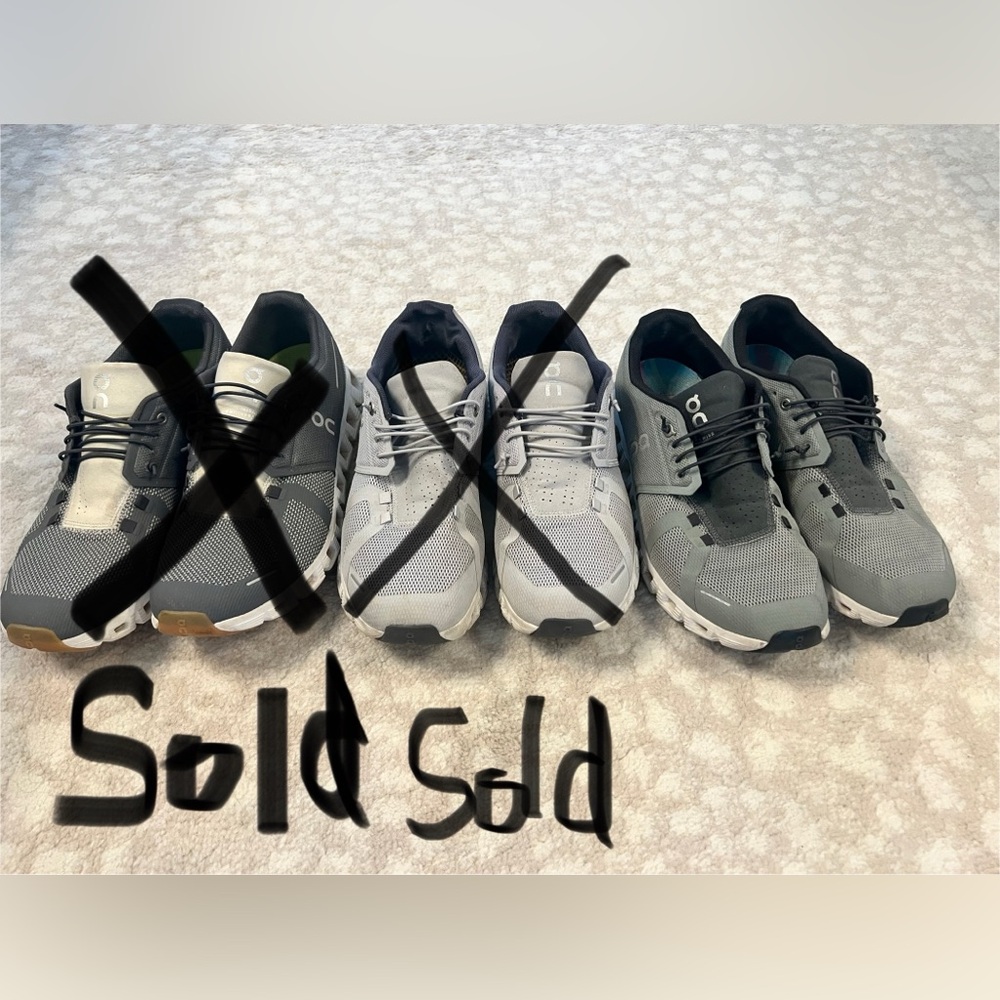 On Running Men's Athletic Shoes - each pair is size 9.5 and each pair is $25.